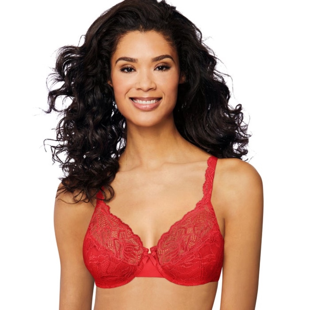 NWT Ellen Tracy Lace Under Bra 59412 Cherry 34B